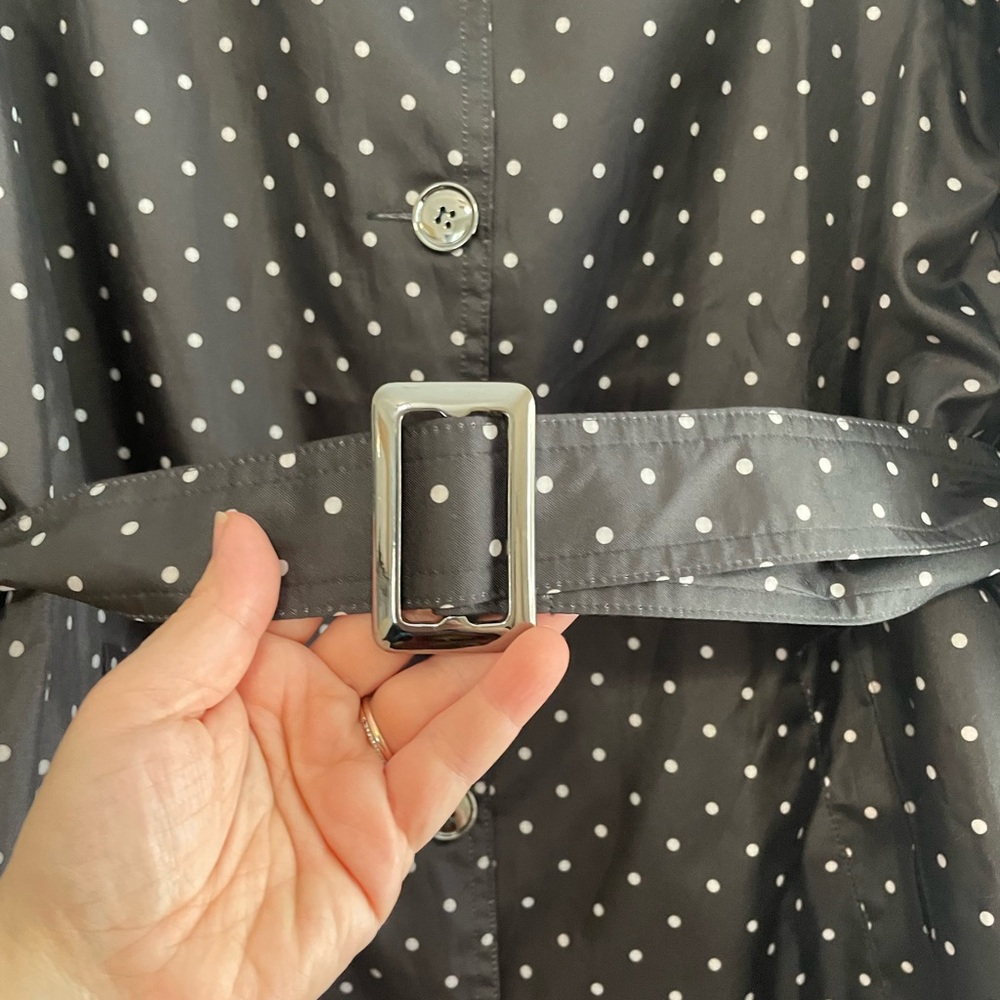 Vintage Polka Dot Belted Trench Rain Coat - Picture 4 of 7